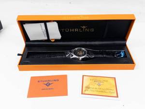 Stuhrling Original Automatic Skeleton Watch With Box & Papers - Brand new - running