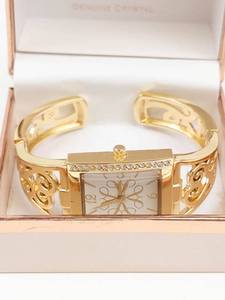Chrystina Crystal Cuff Watch in Box - running new battery