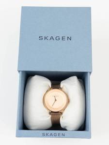 Skagen SKW2313 Womens Rose Gold Mesh Watch With Box - running new battery