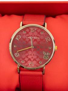 Leila Rose Red Leather Womens Watch in Box - running