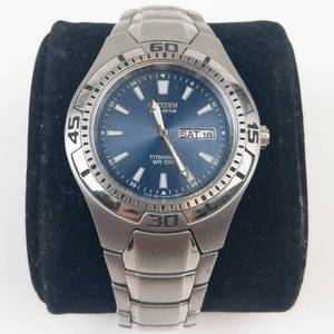 Citizen Eco-Drive Titanium Day-Date Watch WR100 - running