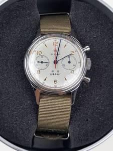 Vintage Tianjin 1963 Chronograph Watch in Tin - running