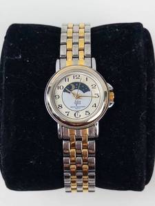 Quartz Moon Phase Watch With Two-Tone Bracelet - running new battery