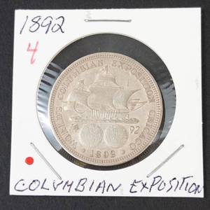 1892 Columbian Exposition commemorative half dollar   Note 1892 date