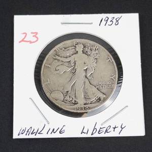 1938 Walking Liberty half dollar