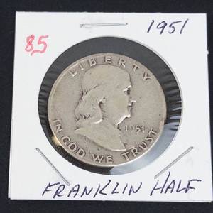 1951 Franklin half dollar