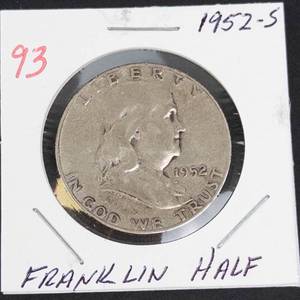 1952-S Franklin half dollar