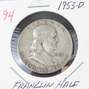 1953-D Franklin half dollar