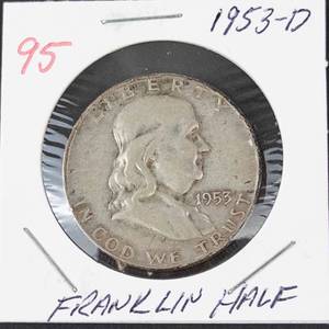 1953-D Franklin half dollar