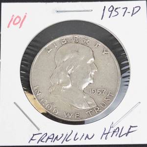 1957-D Franklin half dollar