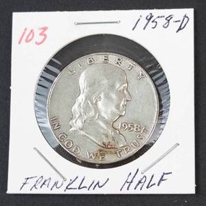 1958-D Franklin half dollar