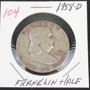 1958-D Franklin half dollar