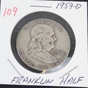 1959-D Franklin half dollar