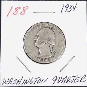 1934 Washington silver quarter