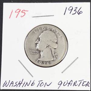 1936 Washington silver quarter
