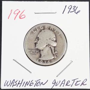 1936 Washington silver quarter