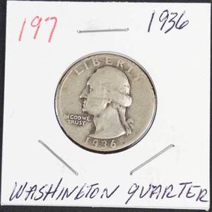 1936 Washington silver quarter