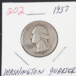 1937 Washington silver quarter