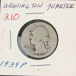 1939 Washington silver quarter