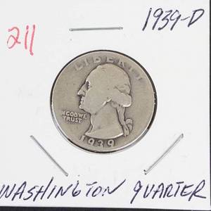 1939-D Washington silver quarter
