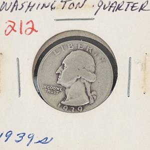 1939-S Washington silver quarter