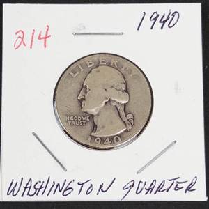 1940 Washington silver quarter