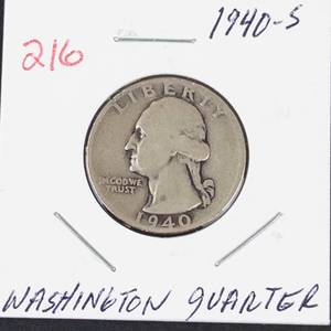 1940-S Washington silver quarter