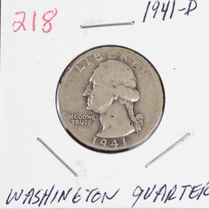 1941-D Washington silver quarter