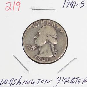 1941-S Washington silver quarter