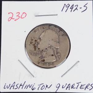 1942-S Washington silver quarter