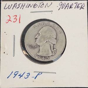 1943 Washington silver quarter