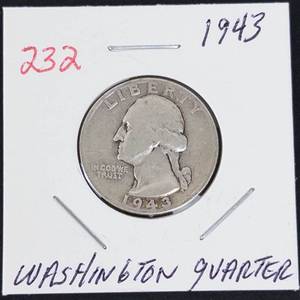 1943 Washington silver quarter