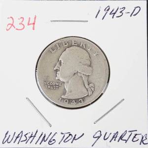 1943-D Washington silver quarter