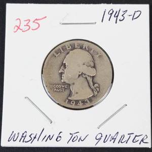 1943-D Washington silver quarter