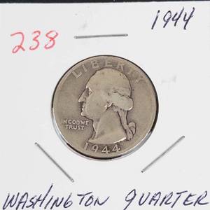 1944 Washington silver quarter