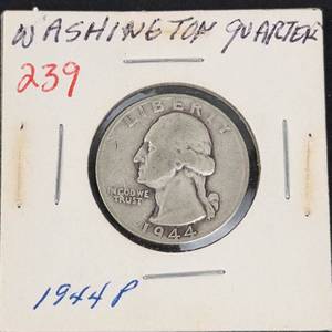 1944 Washington silver quarter