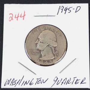 1945-D Washington silver quarter