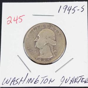 1945-S Washington silver quarter