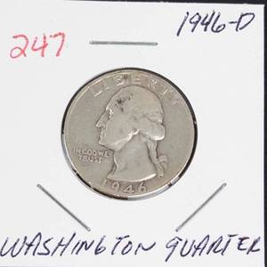 1946-D Washington silver quarter