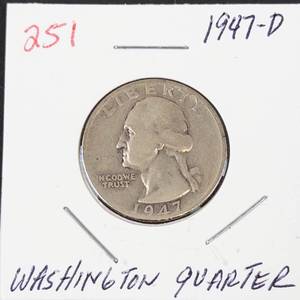 1947-D Washington silver quarter