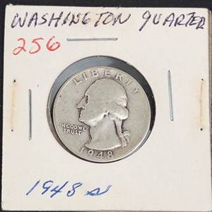 1948-S Washington silver quarter
