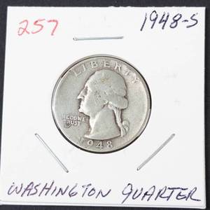1948-S Washington silver quarter