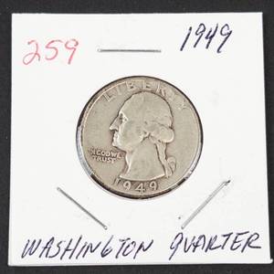 1949 Washington silver quarter