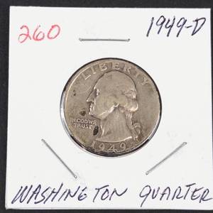1949-D Washington silver quarter