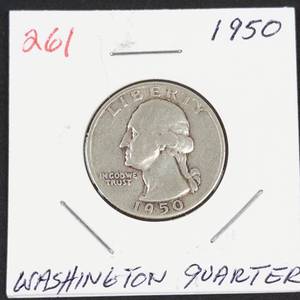 1950 Washington silver quarter