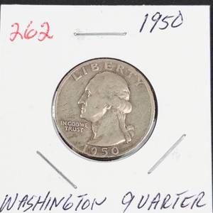1950 Washington silver quarter