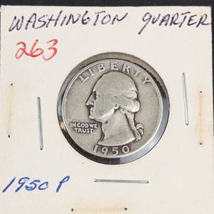 1950 Washington silver quarter