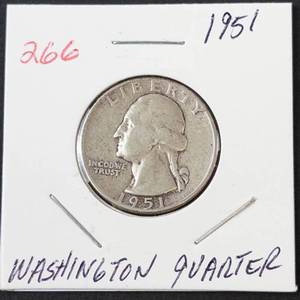 1951 Washington silver quarter