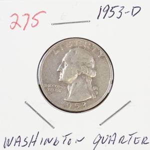 1953-D Washington silver quarter