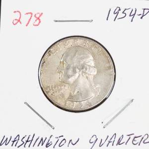 1954-D Washington silver quarter